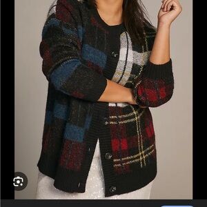 Anthropologie RD Style Plaid Cardigan size small